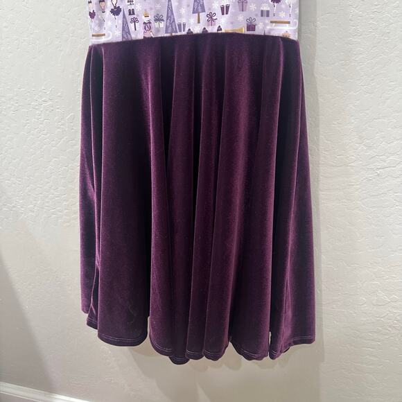 Malia + Kai Lavender Nutcracker Velvet Tank Twirl Dress - Picture 4 of 8